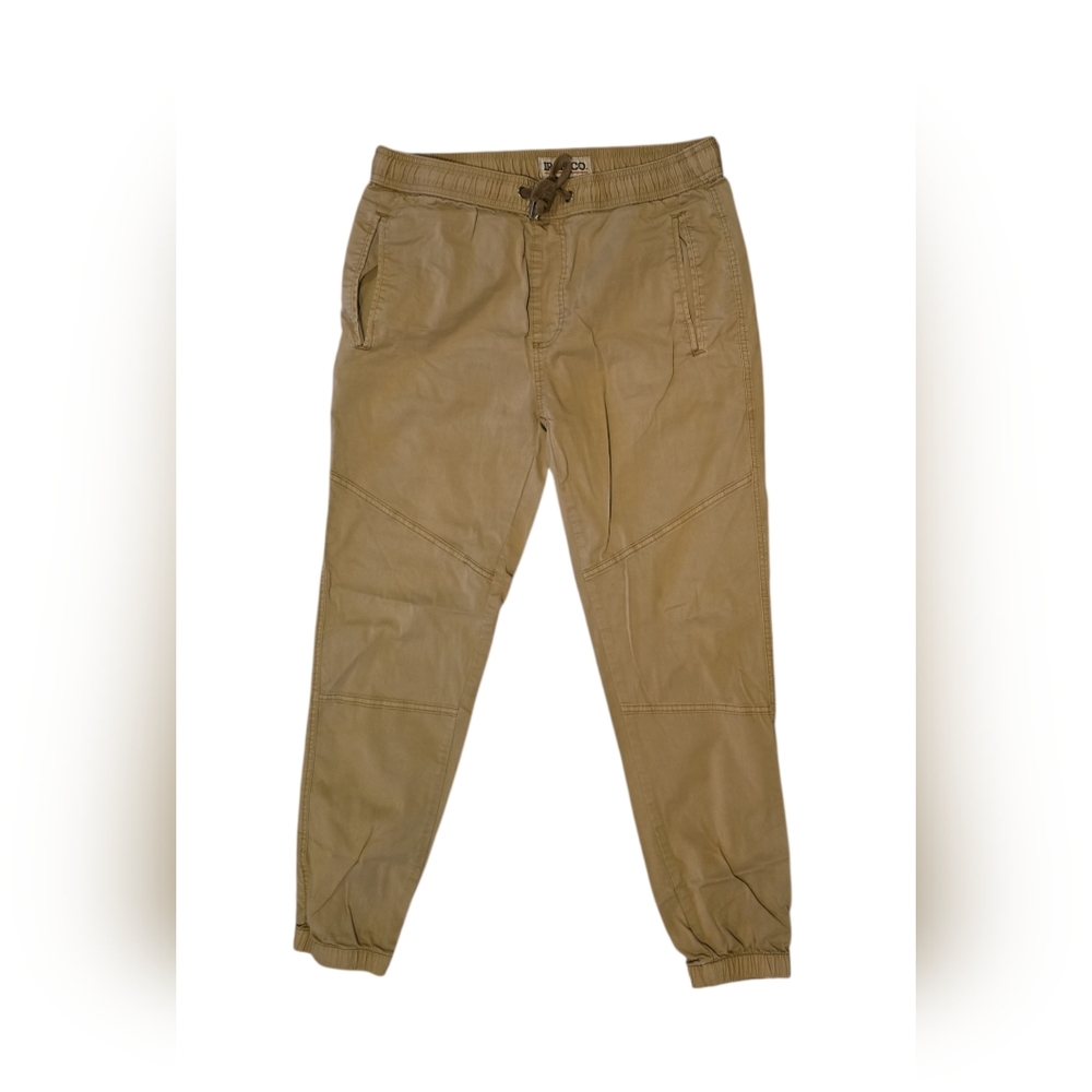 Men's Tan Jogger Pants with Drawstring Waist